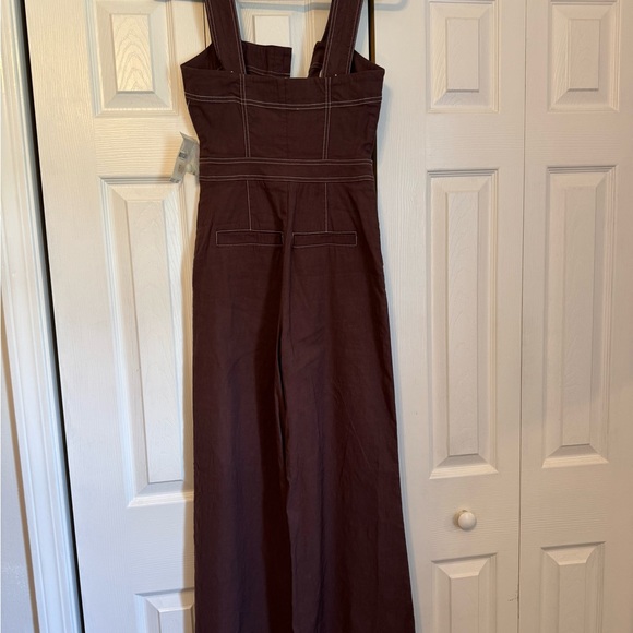 Maeve by Anthropologie Brown Button-Front Jumpsuit suit 0 - Picture 6 of 14